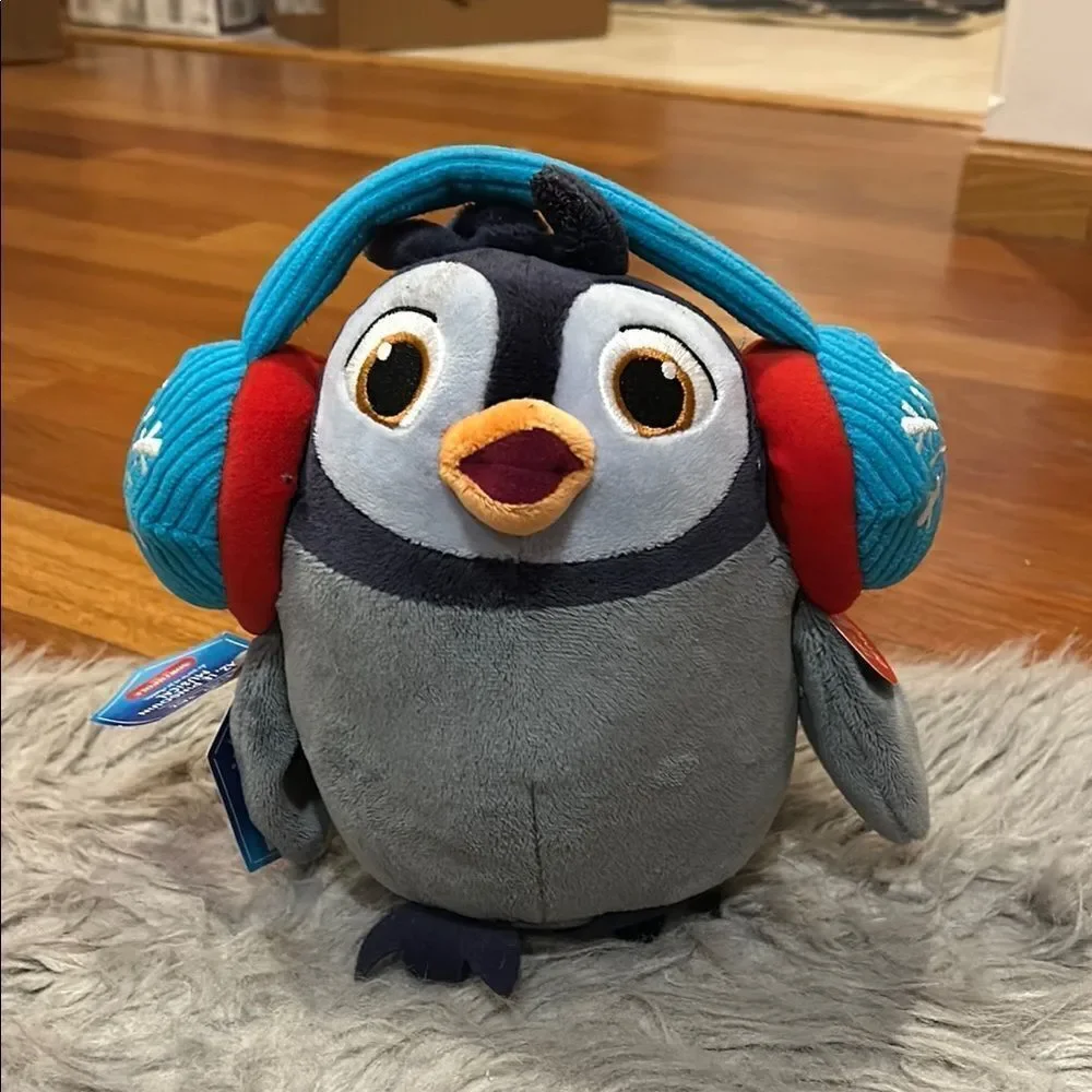 NWT Hallmark jammin jaz gray and teal‎ singing penguin